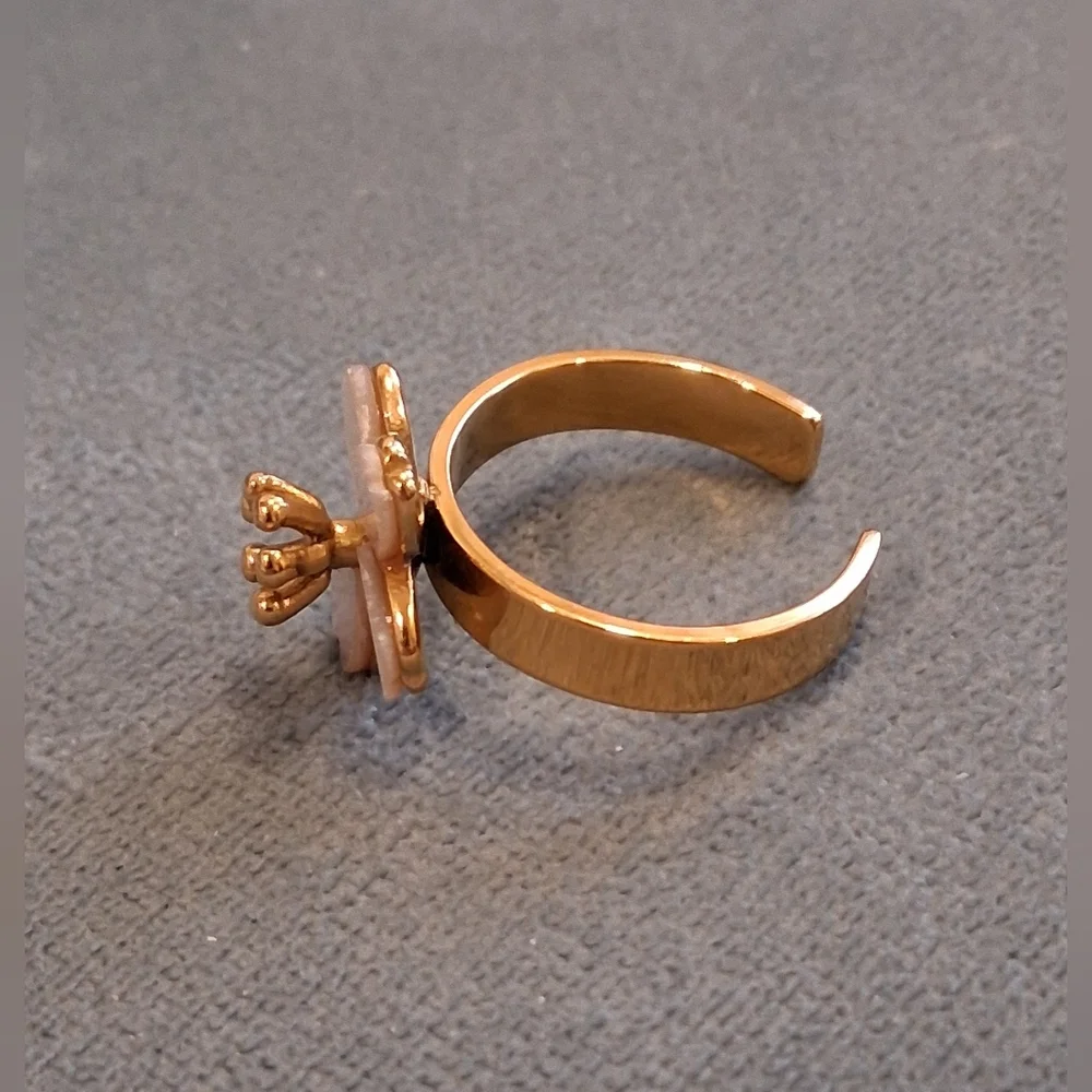 MOP Floral Adjustable Ring
